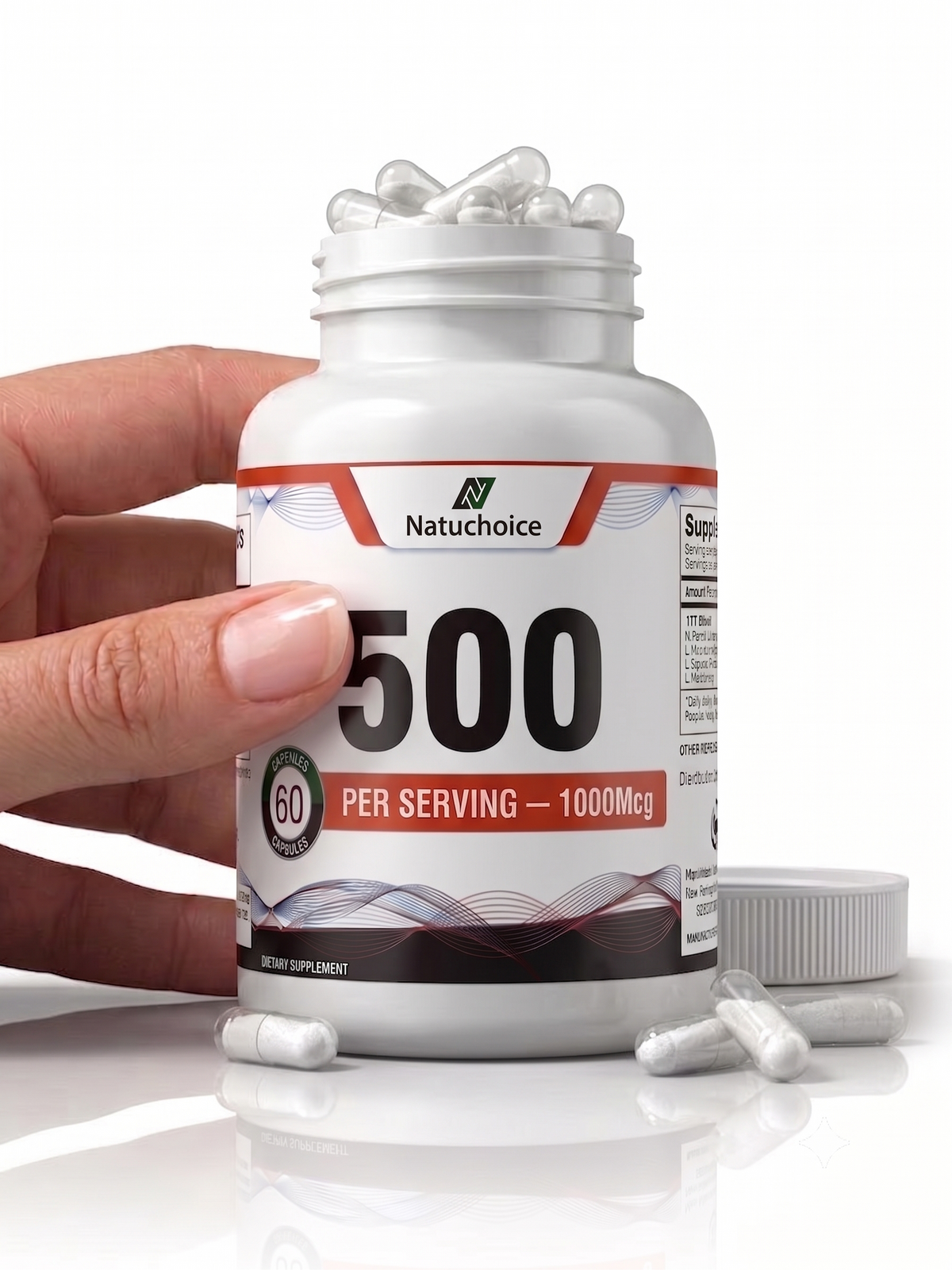 Natuchoice 500 Fitness & Vitality Support – 1000mcg, 120 Capsules (2-Pack) natuchoice