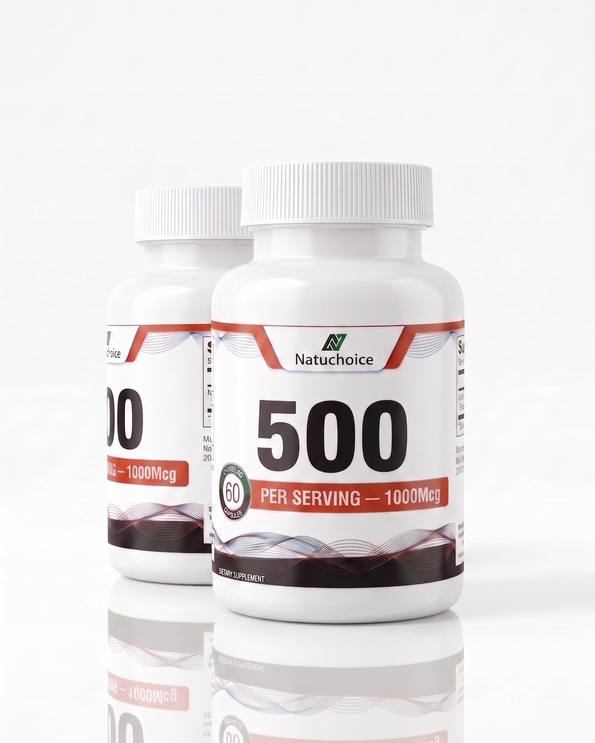 Natuchoice 500 Fitness & Vitality Support – 1000mcg, 120 Capsules (2-Pack) natuchoice